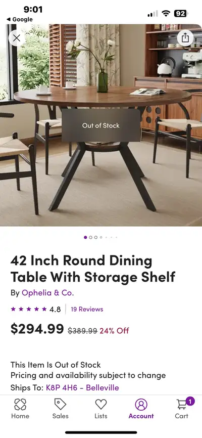  Dining table 42 inch round new, View more