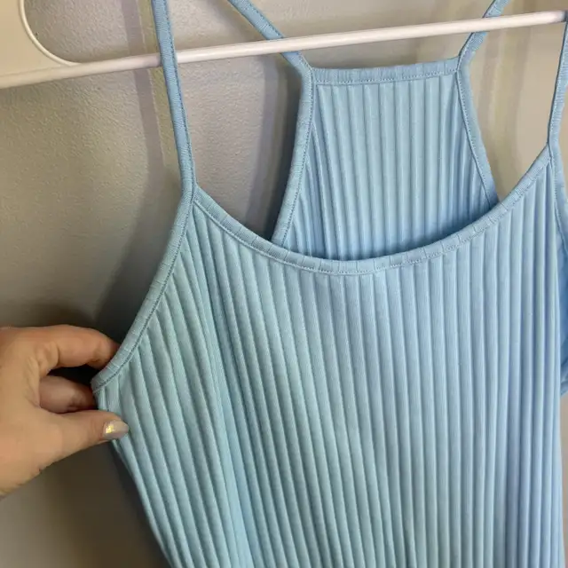 Zaful Light Blue Ribbed Racerback Cami Bodysuit Womens Size XL in Women's - Tops & Outerwear in Winnipeg - Image 5