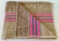 Antiquité Petite couverture de laine tissée au métier Enfant L2