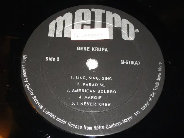 Gene Krupa - Gene Krupa (1965) LP JAZZ in CDs, DVDs & Blu-ray in City of Montréal - Image 5