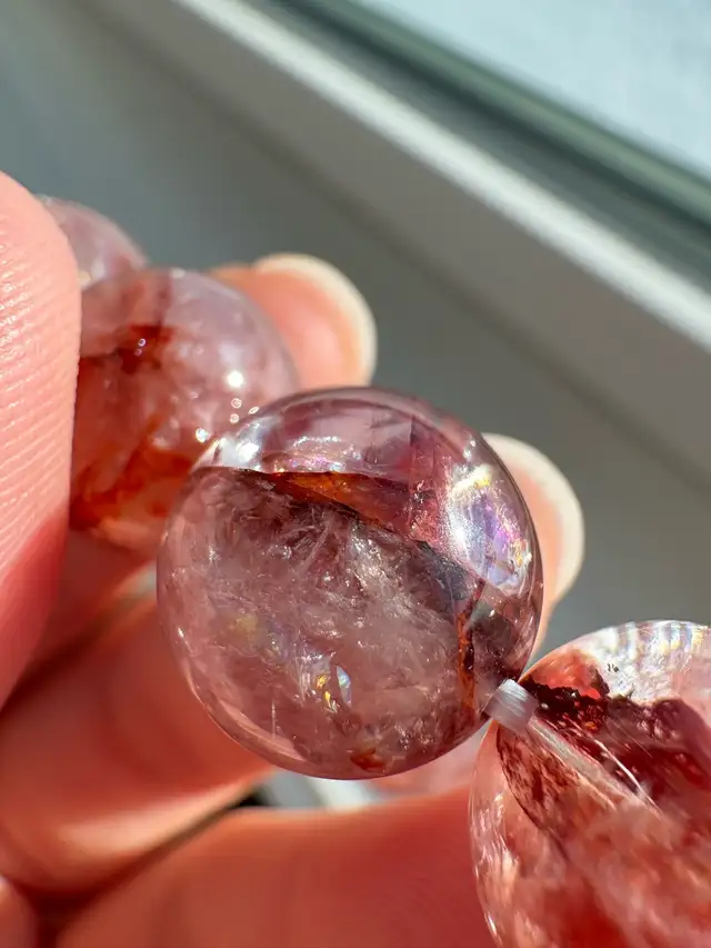 $38｜Translucent Natural Red Flower Crystal bracelet  in Jewellery & Watches in St. Albert - Image 5