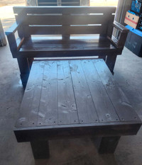 Large Solid wood bench and table 