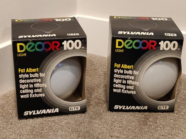 Oversized Round Globe Incandescent Light Bulb - Sylvania - 100 W in Electrical in Calgary