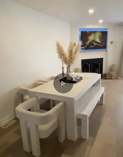 real wood dining table and bench , View more