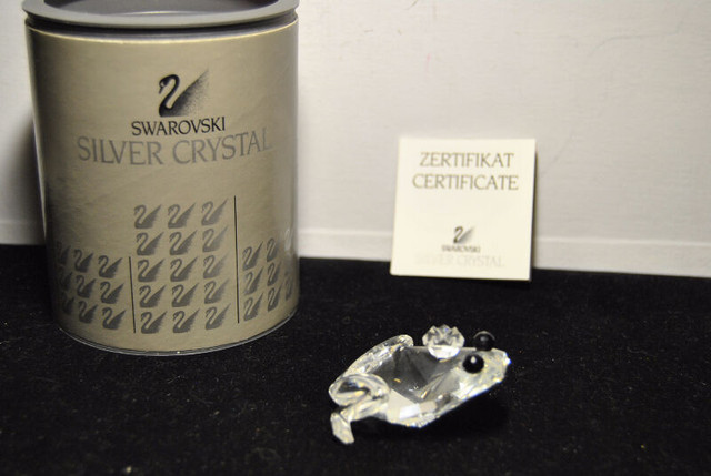 SWAROVSKI SILVER CRYSTAL FROG ART. WITH BOX  CERTIFICATE AUSTRIA in Arts & Collectibles in Vancouver