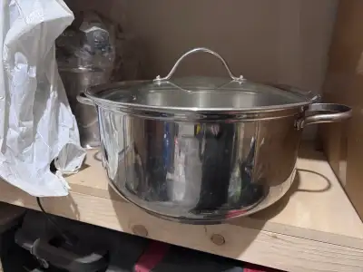 18/0 Stainless Steel Pot with Lid, View more