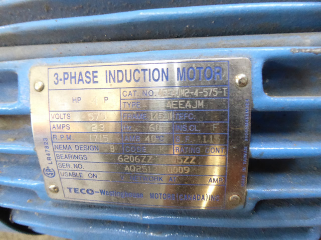 Pompe avec moteur 3-Phase (575V / 2HP) dans Autres équipements commerciaux et industriels  à Ville de Montréal - Image 3