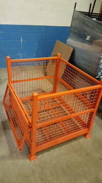 USED WIRE BINS IN GREAT CONDITION.USED WIRE MESH PARTS CONTAINER