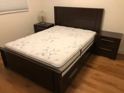 Queen Size Bed with Sealy Mattress, and night stands, View more