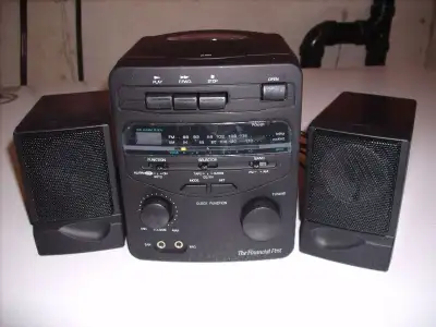 AM/FM cassette/clock mini stereo, View more