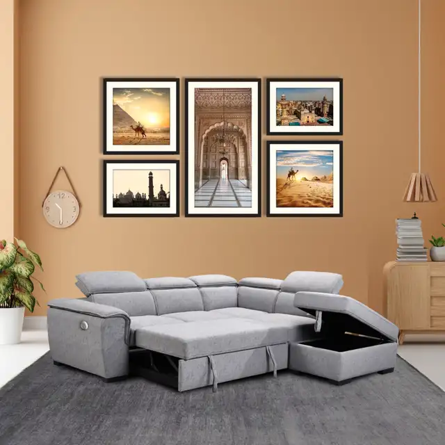 Classy 4-Piece Sectional Bed with Adjustable Headrests Clearance in Couches & Futons in Sarnia - Image 2
