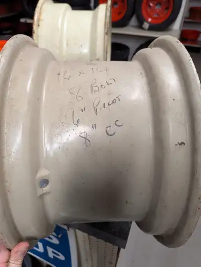 New Old Stock | Implement Wheel Rim 16"x10" | 6" Pilot Hole | 8" C-C Bolt Pattern - 8ON8 | x2 Left I...