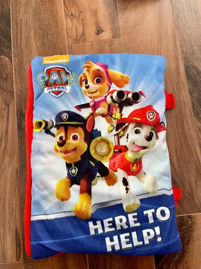 Nickelodeon Paw Patrol Here To Help Soft Plush Reading Book Size 14” × 10”