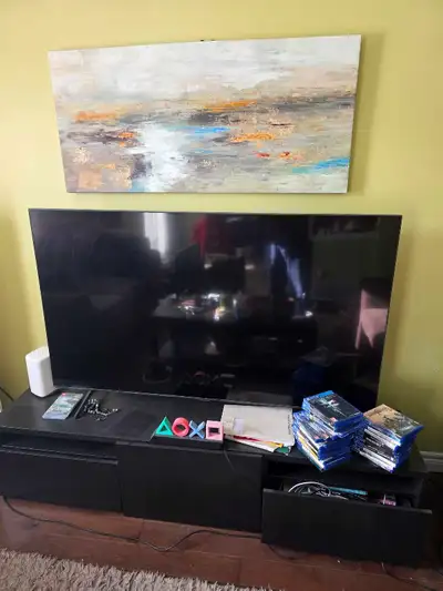 Samsung 65" 4K UHD Smart TV and tv drawer, View more