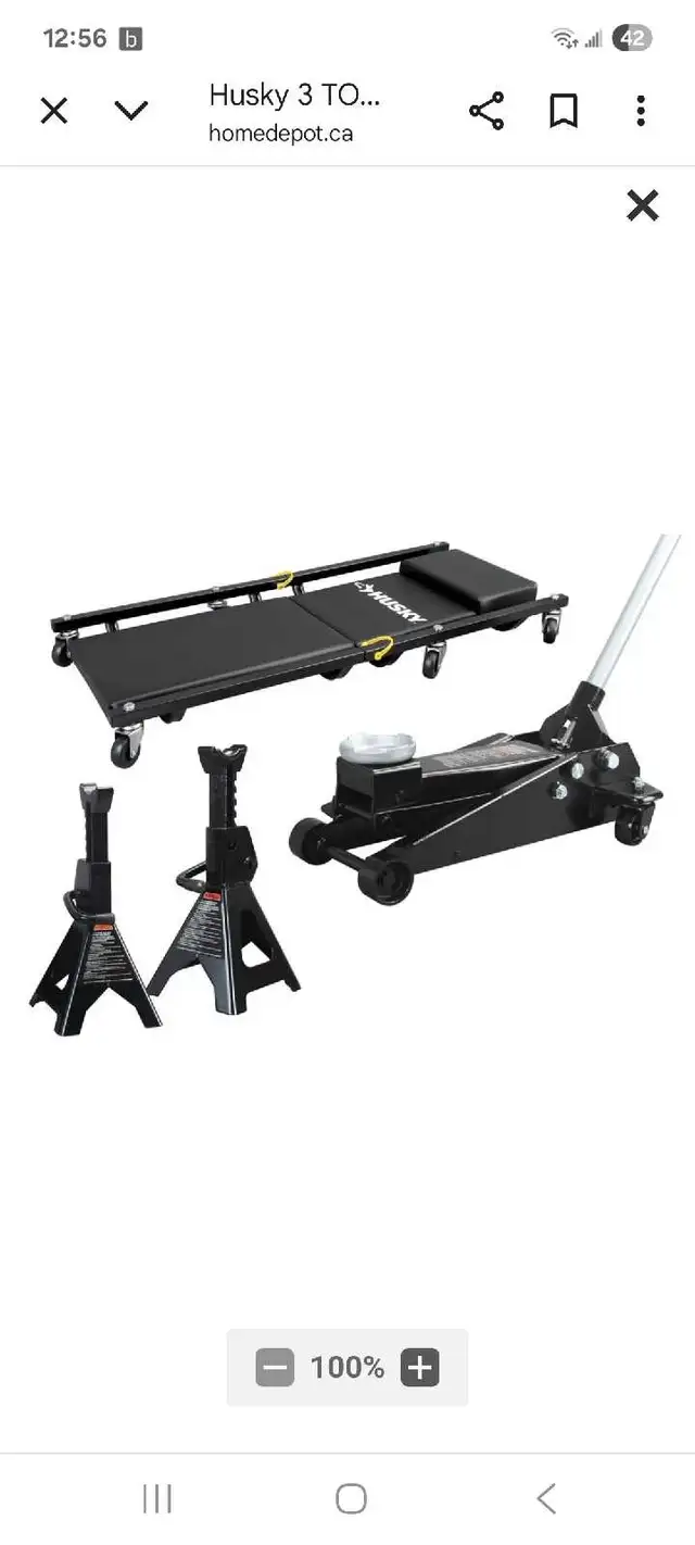 Husky 3 TON Jack With Stands Creeper63826838718211120