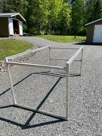 Canoe rack for ATV. All aluminum 1.5" square tube design. 45.5" wide, 39" high, 82.25" long. Intergr...