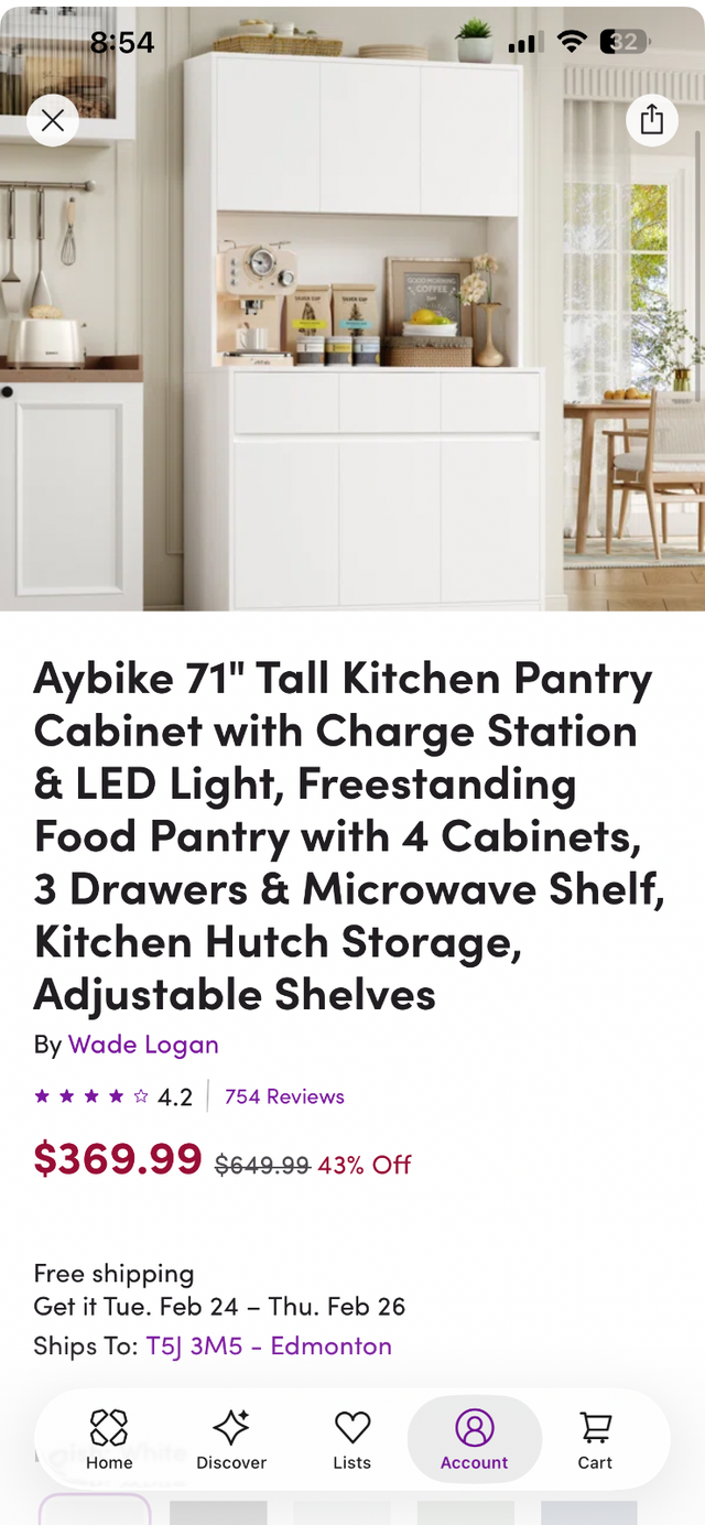 Brand new Tall Kitchen Pantry Cabinet with LED Light in Kitchen & Dining Wares in Mississauga / Peel Region - Image 3