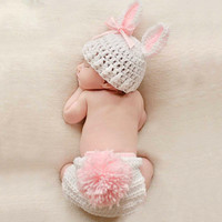 Newborn or Easter Photo Shoot Prop Crochet Bunny Costume