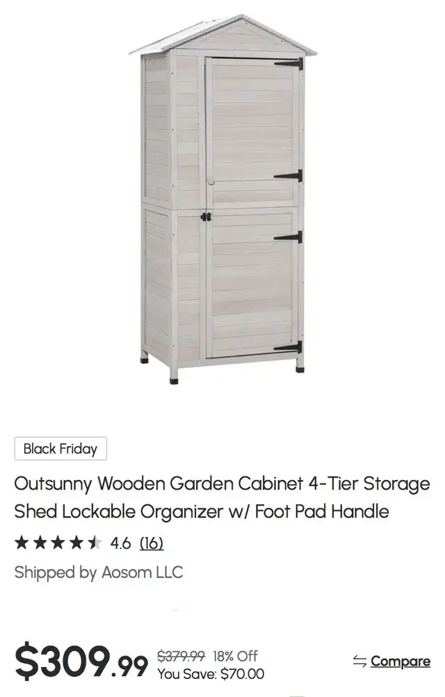 Outsunny Wooden Outdoor Storage Shed with Shelves in Outdoor Tools & Storage in Oshawa / Durham Region - Image 10