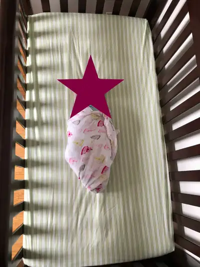 free crib, mattress included, wood, converts to a toddler bed, View more
