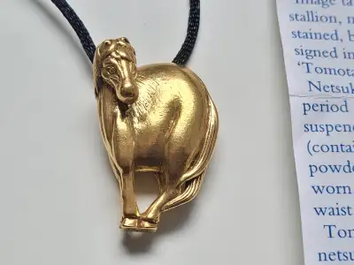 Netsuke Horse Pendant, View more