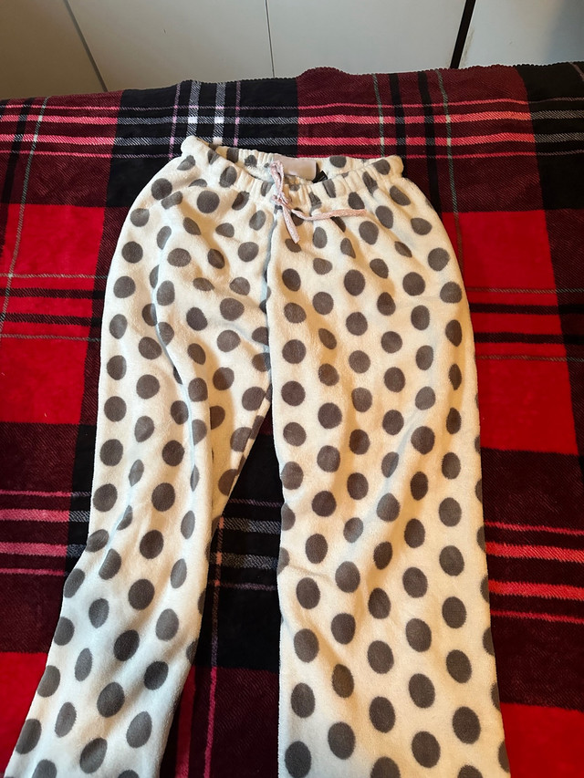 Milk lounge white and grey polka dot women’s pyjama pants size m in Women's - Bottoms in Ottawa