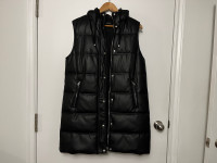 Zara Leather Look Sleeveless Long Vest - Women’s Medium $50