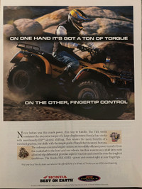 2001 Honda TRX 450ES Original Ad Free Shipping 