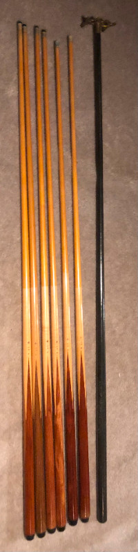 Vintage Dufferin Cues and a Bridge stick