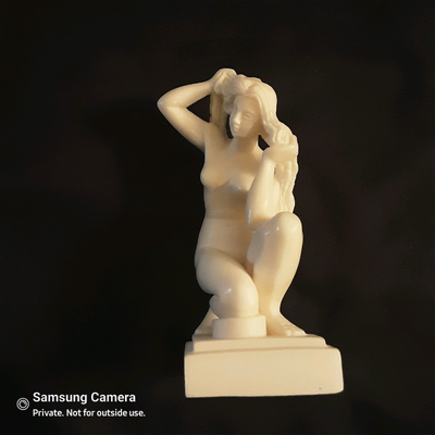 2.5"l x 2"w x 5"h. Made in Greece. Early mid century model, hand carved signed by artist, Greek gove...