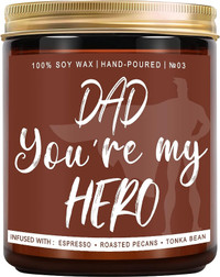 Coffee Scented Candle Gifts (DAD You're My Hero - Brown)