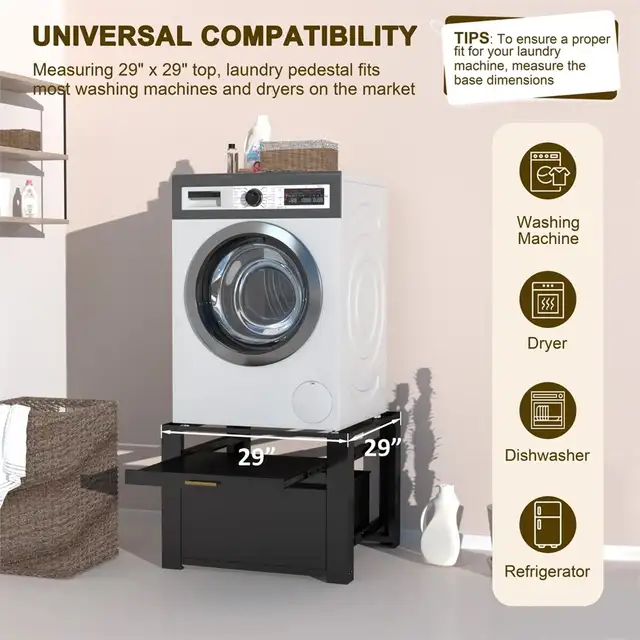Veikous® Laundry Pedestal Stand - Black NEW IN BOX in Washers & Dryers in Oakville / Halton Region - Image 7