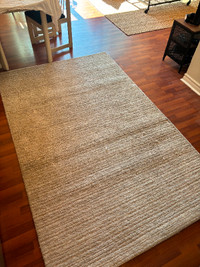 Rug Carpet - White Grey Wool