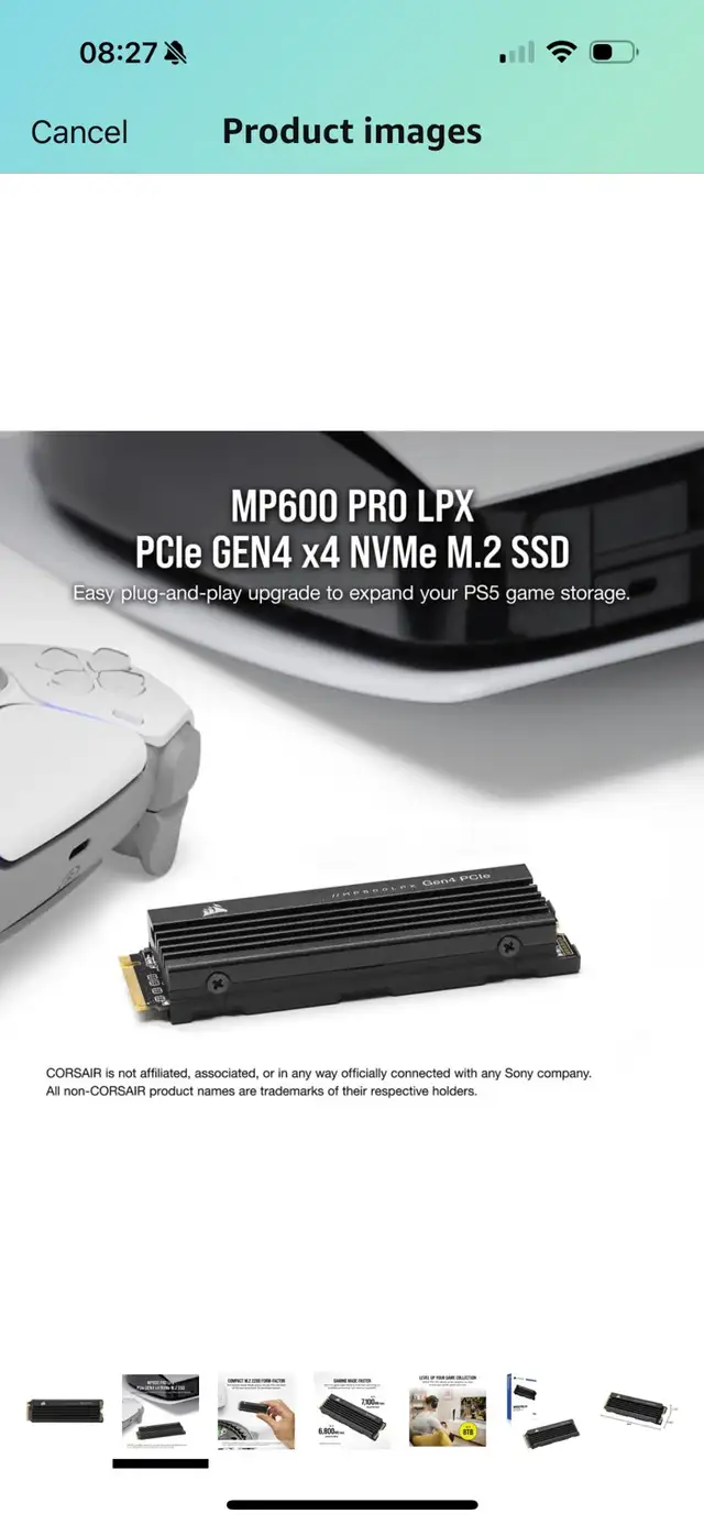 Corsair MP600 PRO LPX 1TB M.2 NVMe PCIe x4 Gen4 SSD in Desktop Computers in Markham / York Region - Image 3