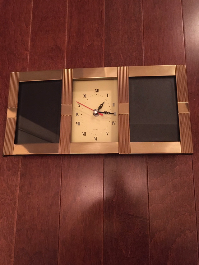 REDUCED - Quartz Clock with Picture  Frames in Home Décor & Accents in Belleville