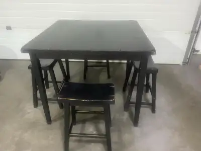 Bar height table with stools, View more