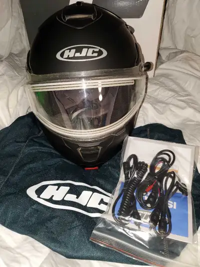 SMALL HJC MODULAR HEATED SNOWMOBILE HELMET W CABLES/ BAG/BOX , View more