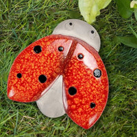 Garden Friends Ladybug Stepping Stone, 9 Inches - Glazed