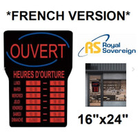 LED Open Sign with Business Hours In French- BRAND NEW