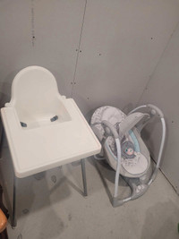 Baby swing and baby seat