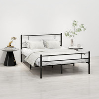 New Metal Bed Frame with Headboard No Box Spring Needed