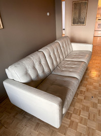 FOR SALE - Chateau d'Ax Milan White Leather Sofa with Ottoman