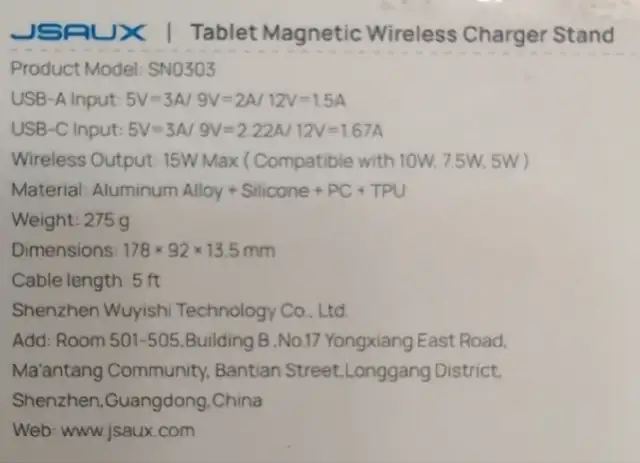 SN0303 MagSafe Magnetic Wireless Tablet/Phone Charger Stand in General Electronics in City of Toronto - Image 8
