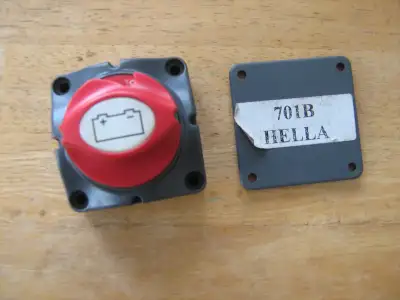 Back for sale 1 Lot consisting of: Hella battery disconnect switch Quick Silver keyed ignition switc...
