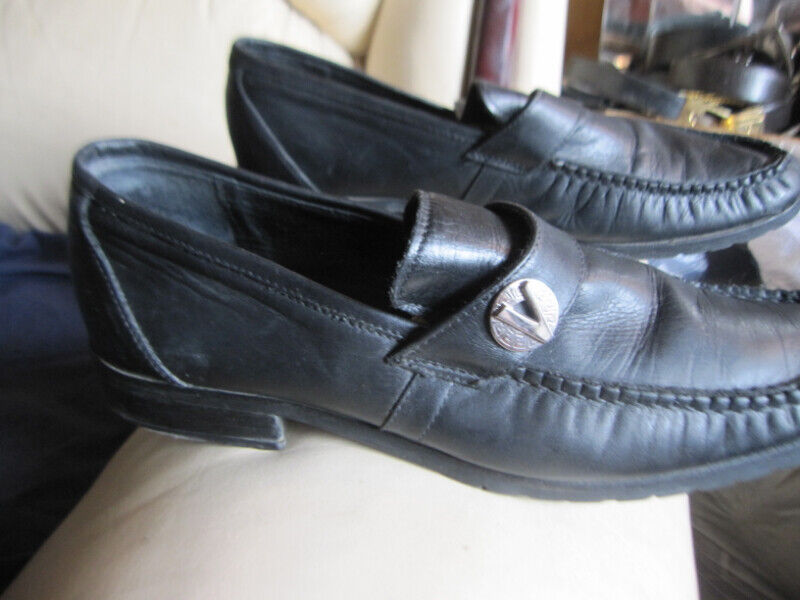 Versace, Gianni Versace Leather Shoes Loafers Men's Made In Italy New