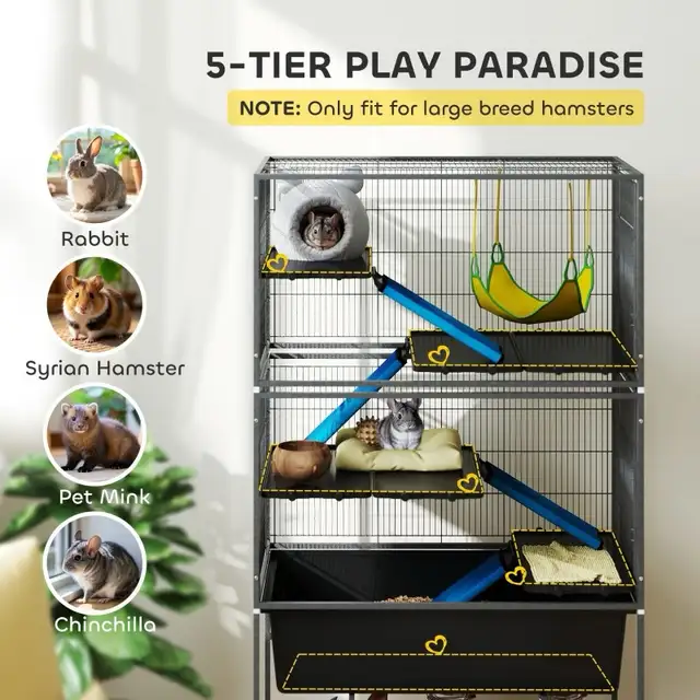 59" 5-Level Small Animal Cage, Rolling Ferret Cage with 6.3"  in Accessories in Markham / York Region - Image 4