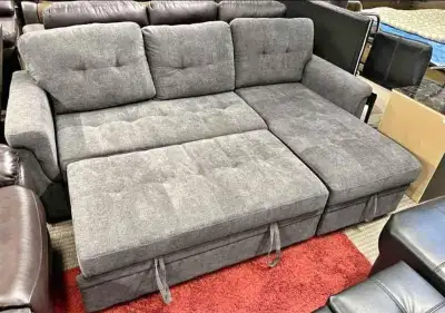 Grey Sectional Pullout Sofa Bed.