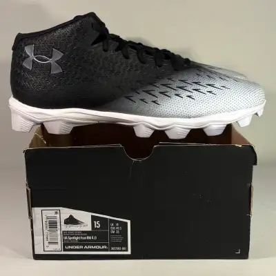 UNDER ARMOUR SPOTLIGHT FRANCHISE 4 RM BLACK SILVER Size 15 - NEW, View more