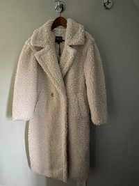 New with Tags UGG Gertrude Long Teddy Coat Winter White XS