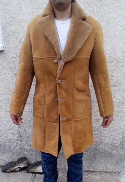 Men's Sheepskin Suede Rancher or Car Coat Size 40 - $425.00, View more